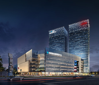 佛山聯(lián)塑總部大樓外觀發(fā)光字工程